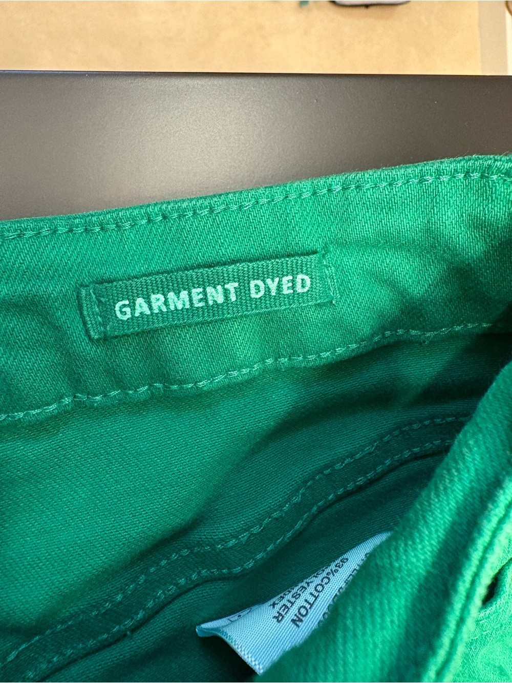 Judy Blue High Rise Garment Dyed Cropped Flare Jeans in Kelly Green - Picture 7 of 14